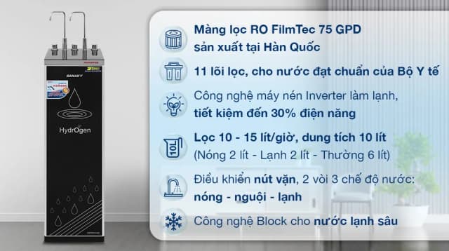 So sánh giá Máy lọc nước RO nóng nguội Hydrogen Sanaky SNK-TV2HK40 11 lõi rẻ nhất? - Ảnh 13