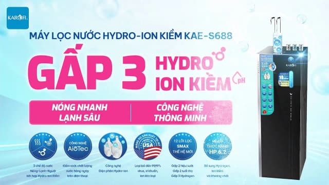 So sánh giá Máy lọc nước RO nóng nguội lạnh Hydrogen ion kiềm Karofi KAE-S688 12 lõi rẻ nhất? - Ảnh 10