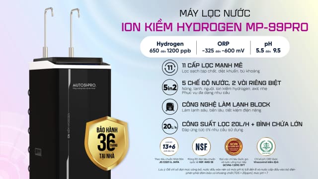 So sánh giá Máy lọc nước RO nóng nguội lạnh Hydrogen ion kiềm Mutosi MP-P88N 10 lõi rẻ nhất? - Ảnh 9