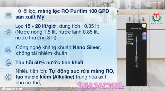 So sánh giá Máy lọc nước RO nóng nguội lạnh Hydrogen Sunhouse UltraPURE SHA76210KL 10 lõi rẻ nhất? - Ảnh 7
