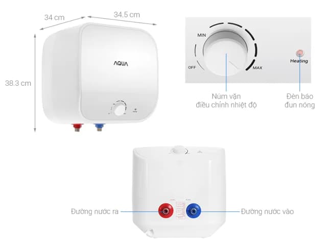 So sánh giá Máy nước nóng gián tiếp Aqua 15 lít 2500W AES15V-SQM1(VN) rẻ nhất? - Ảnh 2