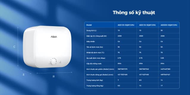 So sánh giá Máy nước nóng gián tiếp Aqua 15 lít 2500W AES15V-SQM1(VN) rẻ nhất? - Ảnh 9