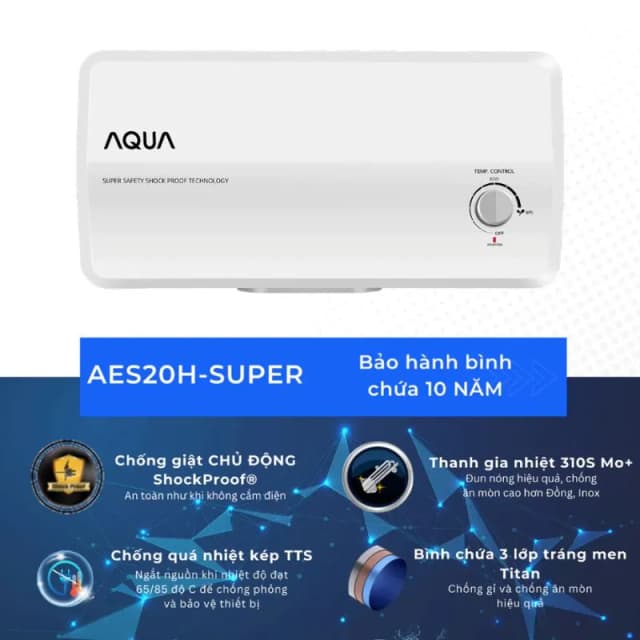 So sánh giá Máy nước nóng gián tiếp Aqua 20 lít 2500W AES20H-SUPER rẻ nhất? - Ảnh 7