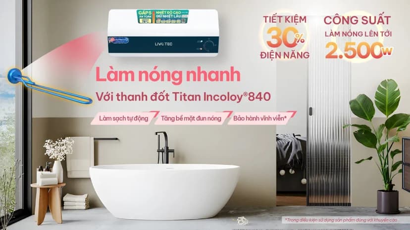 So sánh giá Máy nước nóng gián tiếp Livotec 15 lít 2500W LWH-V15X26 - Tìm sản phẩm giá rẻ nhất - Ảnh 4