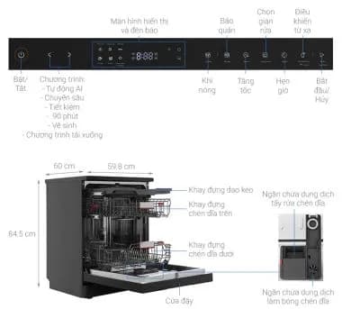 So sánh giá Máy rửa chén độc lập Toshiba DW-15F8(B)-VN rẻ nhất? - Ảnh 14