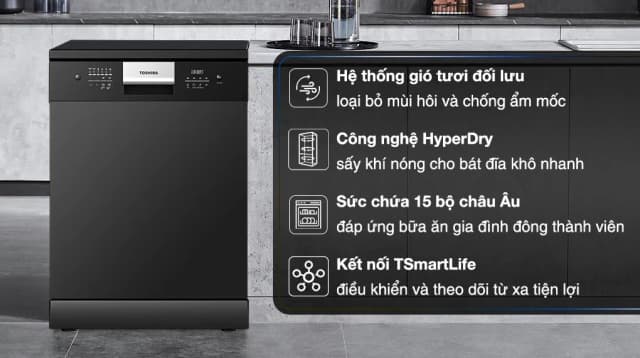 So sánh giá Máy rửa chén độc lập Toshiba DW-15F9(B)-VN rẻ nhất? - Ảnh 11