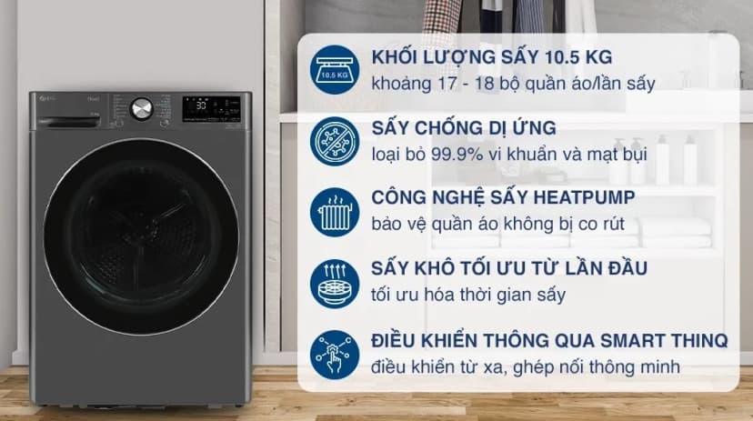 Máy sấy bơm nhiệt LG 10.5 kg DVHP50M - Giá rẻ nhất hôm nay - Ảnh 20