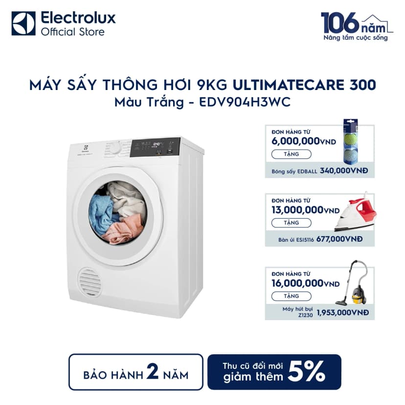 Máy sấy thông hơi Electrolux UltimateCare 9 kg EDV904H3WC - Giá rẻ nhất hôm nay - Ảnh 12