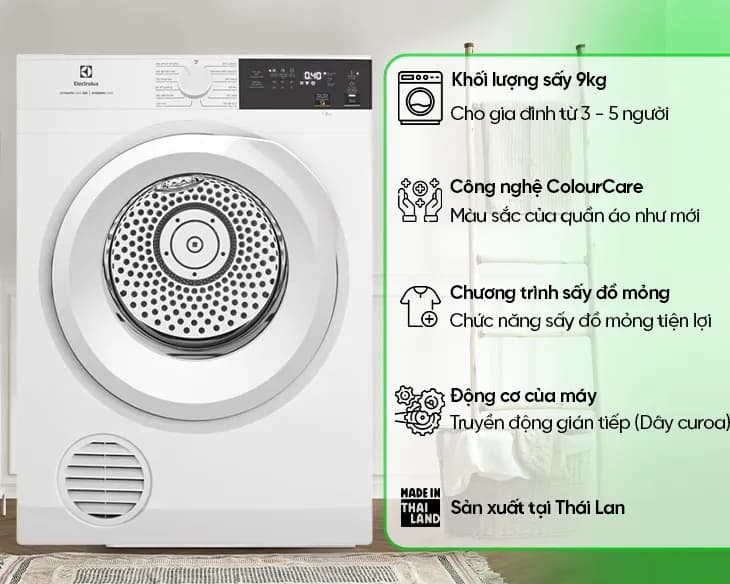 Máy sấy thông hơi Electrolux UltimateCare 9 kg EDV904H3WC - Giá rẻ nhất hôm nay - Ảnh 4