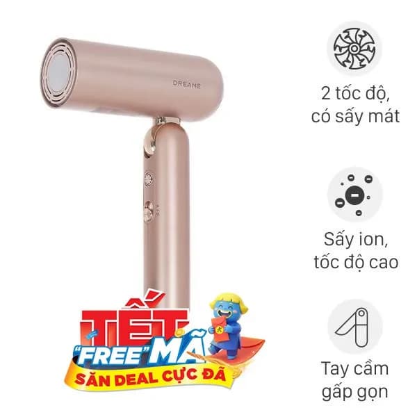 Máy sấy tóc và tạo kiểu đa năng tốc độ cao Dreame Pocket Uni AHD54 Rosy Gold - Ảnh 11