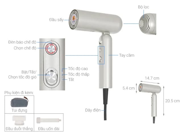 So sánh giá Máy sấy tóc và tạo kiểu đa năng tốc độ cao Dreame Pocket Uni AHD54 Rosy Gold rẻ nhất? - Ảnh 16