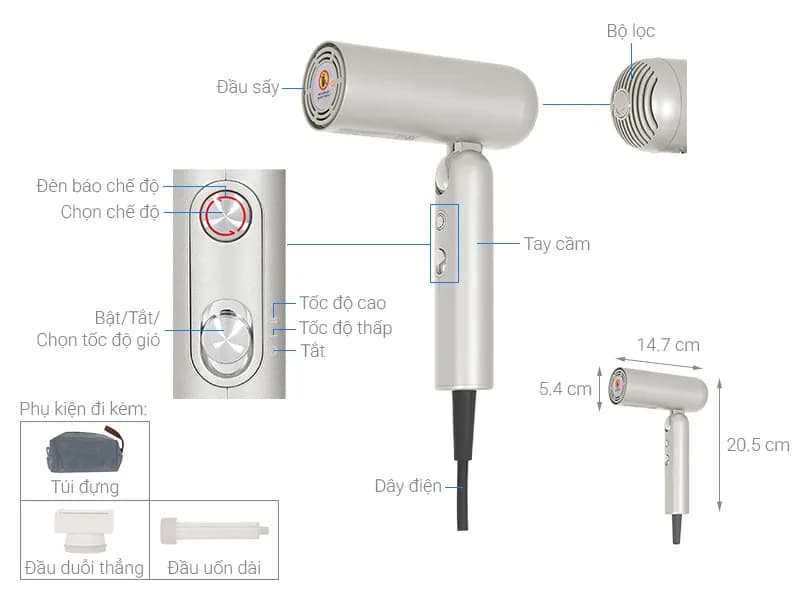 So sánh giá Máy sấy tóc và tạo kiểu đa năng tốc độ cao Dreame Pocket Uni AHD54 Rosy Gold - Tìm sản phẩm giá rẻ nhất - Ảnh 16