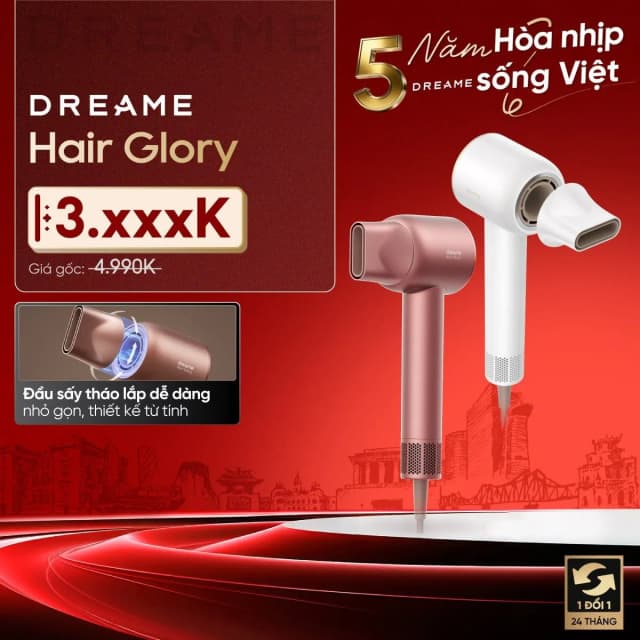 So sánh giá Máy sấy tóc và tạo kiểu đa năng tốc độ cao Dreame AHD51 Titanium Gold rẻ nhất? - Ảnh 10