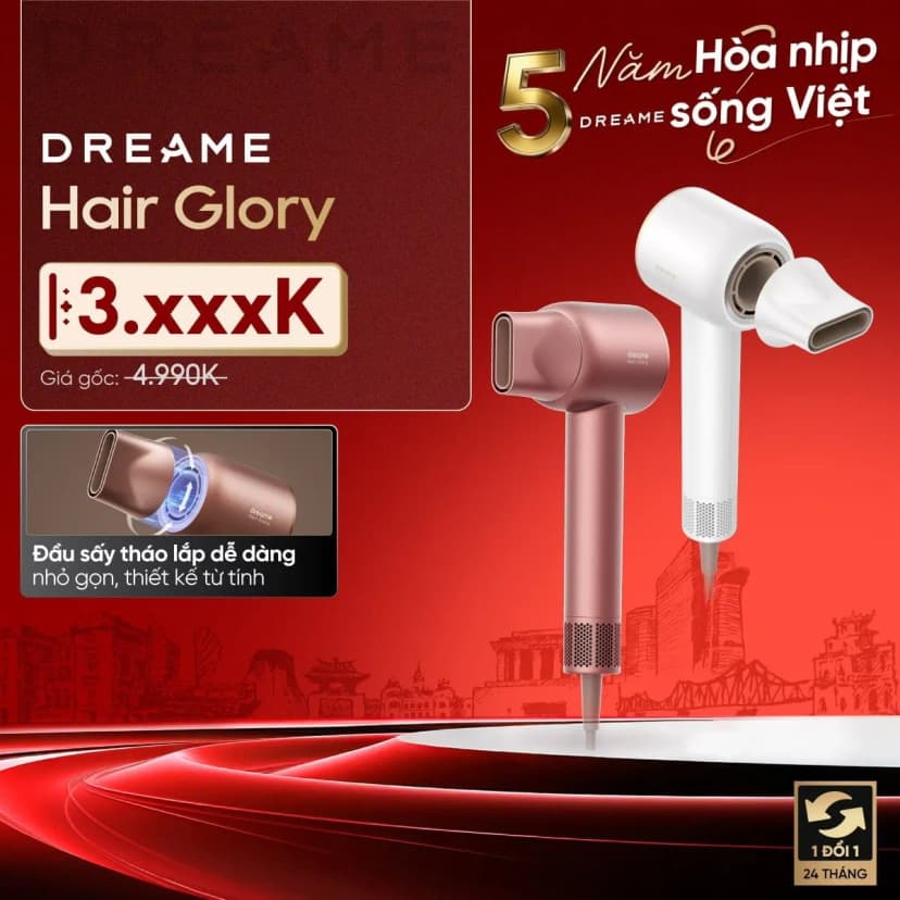 So sánh giá Máy sấy tóc và tạo kiểu đa năng tốc độ cao Dreame AHD51 Titanium Gold - Tìm sản phẩm giá rẻ nhất - Ảnh 10