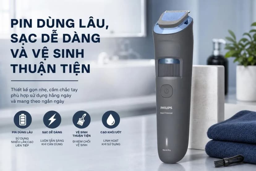 Máy cạo râu ướt và khô Philips BT3617/15 - Giá rẻ nhất hôm nay - Ảnh 4