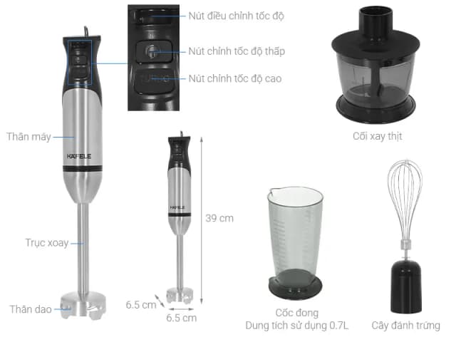 So sánh giá Máy xay cầm tay Hafele HS-HB800X (535.44.166) rẻ nhất? - Ảnh 4