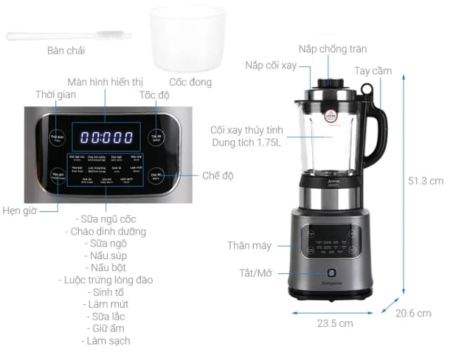 Top 1 so sánh giá Máy làm sữa hạt đa năng Kangaroo KG175HB1 - Tìm sản phẩm giá rẻ nhất - Ảnh 5
