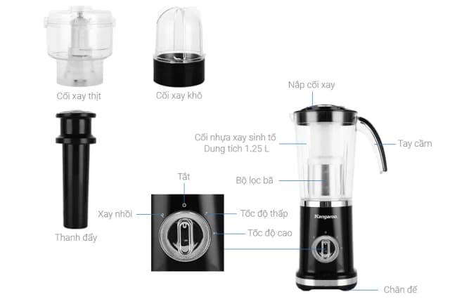 Top 1 so sánh giá Máy xay sinh tố đa năng Kangaroo KGBL1000G - 2 cối - Tìm sản phẩm giá rẻ nhất - Ảnh 6