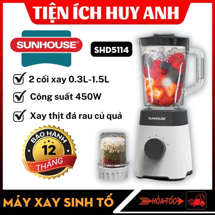 Máy xay sinh tố đa năng Sunhouse SHD5318 - 2 cối - Giá rẻ nhất hôm nay - Ảnh 19
