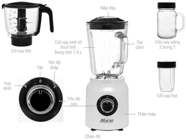 So sánh giá Máy xay sinh tố đa năng Sunhouse Mama SHD5353W rẻ nhất? - Ảnh 3