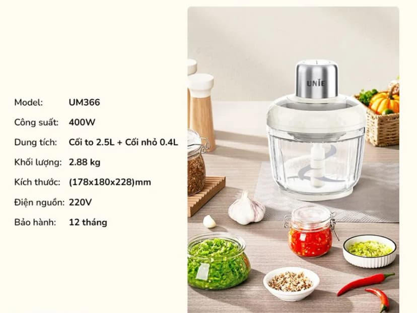 Máy xay thịt đa năng Unie UM366 400W 2.5 lít - Giá rẻ nhất hôm nay - Ảnh 11