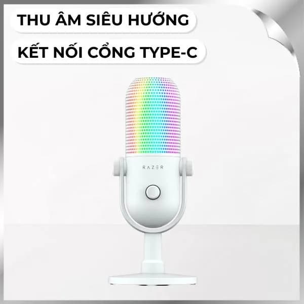 Micro thu âm RAZER Seiren V3 Chroma - Trắng - Giá rẻ nhất hôm nay - Ảnh 1