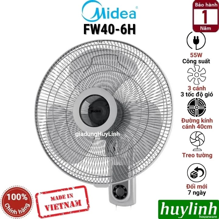 So sánh giá Quạt treo tường Midea 3 cánh FW40-6H 55W - Tìm sản phẩm giá rẻ nhất - Ảnh 4