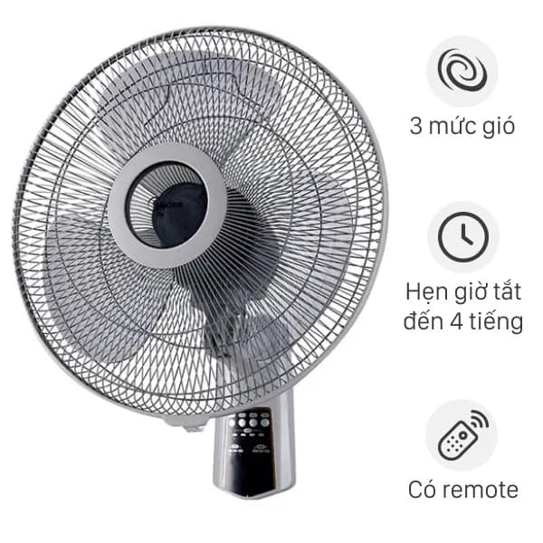 Quạt treo tường Midea 3 cánh FW40 7JR 55W - Ảnh 5