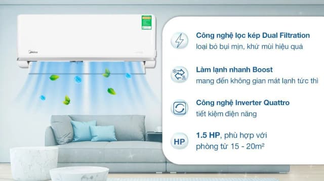 So sánh giá Máy lạnh Midea Inverter 1.5 HP MSAGA-13CRDN8 rẻ nhất? - Ảnh 11