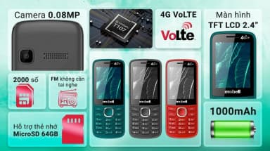 Điện thoại Mobell M331 4G - 5