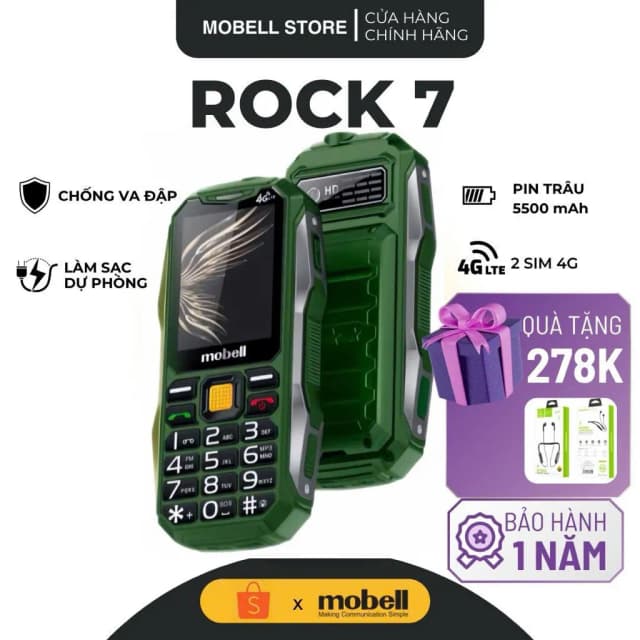 Điện thoại Mobell Rock 7 - 8