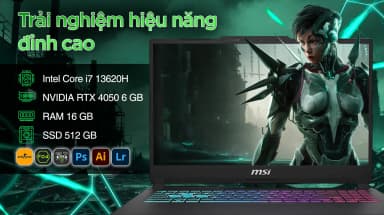 Laptop MSI Gaming Cyborg 15 A13VEK - 1423VN (i7 13620H, 16GB, 512GB, RTX 4050 6GB, Full HD 144Hz, Win11) - 18