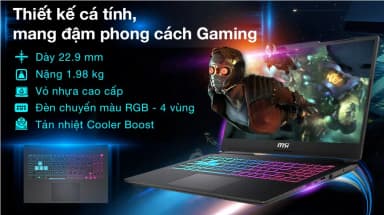 Laptop MSI Gaming Cyborg 15 AI A1VEK - 053VN (Ultra 7 155H, 16GB, 512GB, RTX 4050 6GB, Full HD 144Hz, Win11) - 8