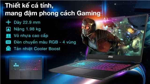 Laptop MSI Gaming Cyborg 15 AI A1VEK - 053VN (Ultra 7 155H, 16GB, 512GB, RTX 4050 6GB, Full HD 144Hz, Win11) - 8