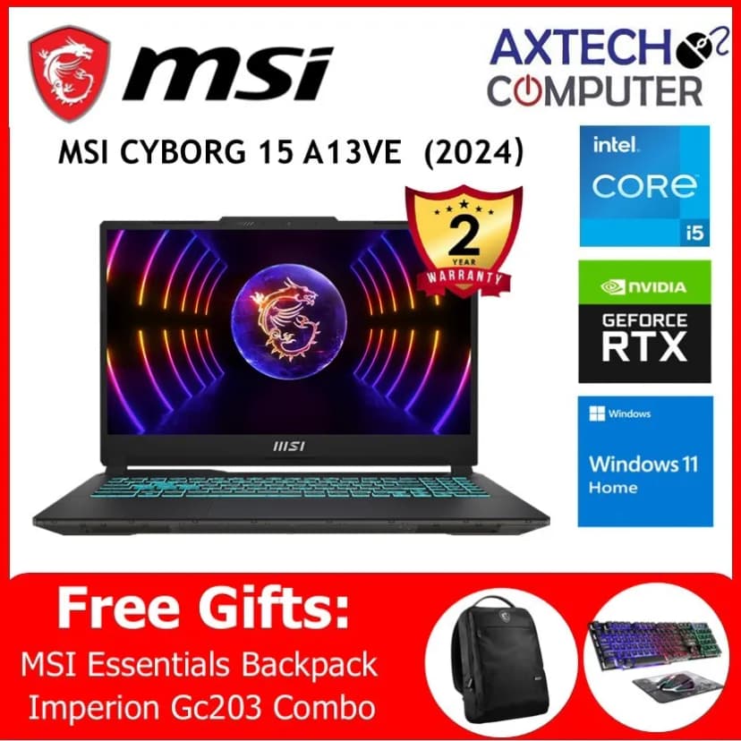 Laptop MSI Gaming Cyborg 15 Black Edition A13VE - A13VE-2410VN (i5 13420H, 16GB, 512GB, RTX 4050 6GB, Full HD 144Hz, Win11) - Giá rẻ nhất hôm nay - Ảnh 11