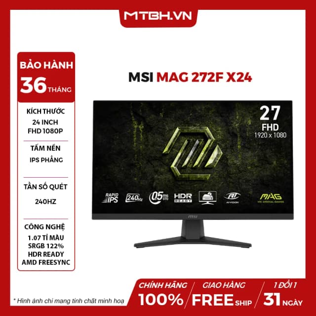 So sánh giá Màn hình Gaming MSI MAG 272F-X24 (27 inch, Full HD, IPS, 240Hz, 0.5ms) rẻ nhất? - Ảnh 10
