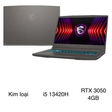 Laptop MSI Gaming Thin 15 B13UC - 3247VN_16GB (i5 13420H, 16GB, 512GB, RTX 3050 4GB, Full HD 144Hz, Win11) - 3