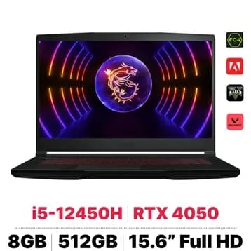 Laptop MSI Gaming GF63 Thin 12VE - 460VN (i5 12450H, 16GB, 512GB, RTX 4050 6GB, Full HD 144Hz, Win11) - 7