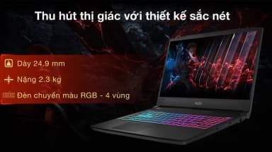 Laptop MSI Gaming Katana 15 B13UDXK - 2410VN (i5 13420H, 16GB, 512GB, RTX 3050 6GB, Full HD 144Hz, Win11) - 11