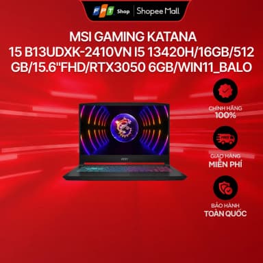 Laptop MSI Gaming Katana 15 B13UDXK - 2410VN (i5 13420H, 16GB, 512GB, RTX 3050 6GB, Full HD 144Hz, Win11) - 19