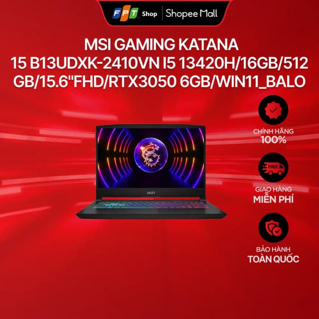 Laptop MSI Gaming Katana 15 B13UDXK - 2410VN (i5 13420H, 16GB, 512GB, RTX 3050 6GB, Full HD 144Hz, Win11) - 19