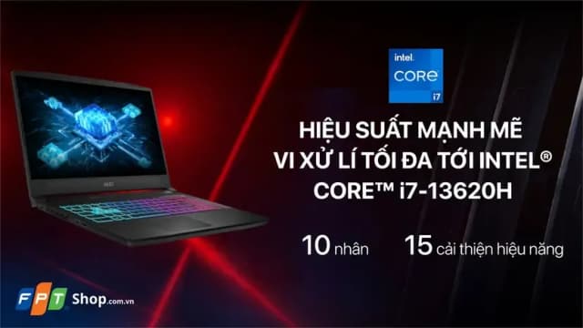 Laptop MSI Gaming Katana 15 B13VEK - 2256VN (i7 13620H, 16GB, 512GB, RTX4050 6GB, Full HD 144Hz, Win11) - 20