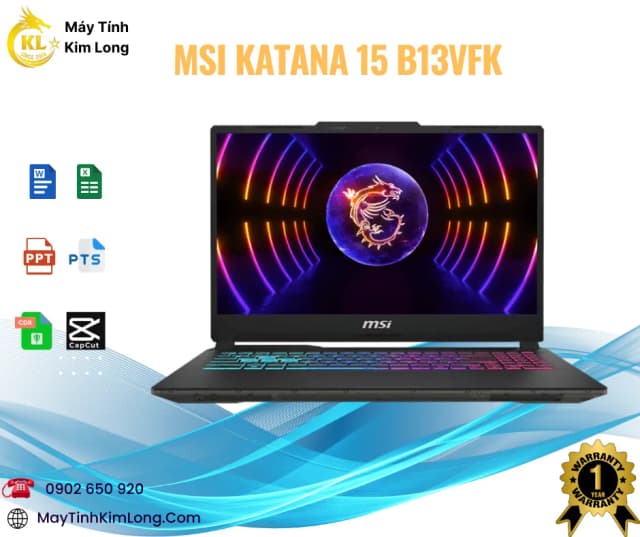 Laptop MSI Gaming Katana 15 B13VFK - 676VN (i7 13620H, 16GB, 1TB, RTX 4060 8GB, Full HD 144Hz, Win11) - 20