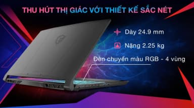 Laptop MSI Gaming Katana 15 B13VFK - 676VN (i7 13620H, 16GB, 1TB, RTX 4060 8GB, Full HD 144Hz, Win11) - 8