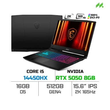 Laptop MSI Gaming Katana 15 HX B14WEK - 286VN (i5 14450HX, 16GB, 512GB, RTX5050 8GB, QHD 165Hz, Win11) - 9