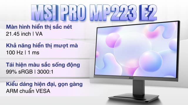 So sánh giá Màn hình MSI PRO MP223 E2 21.45 inch FHD/VA/100Hz/1ms rẻ nhất? - Ảnh 10