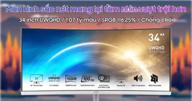 So sánh giá Màn hình MSI PRO MP341CQ 34 inch 3K/VA/100Hz/4ms rẻ nhất? - Ảnh 12
