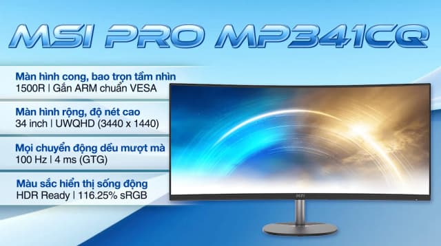 So sánh giá Màn hình MSI PRO MP341CQ 34 inch 3K/VA/100Hz/4ms rẻ nhất? - Ảnh 3