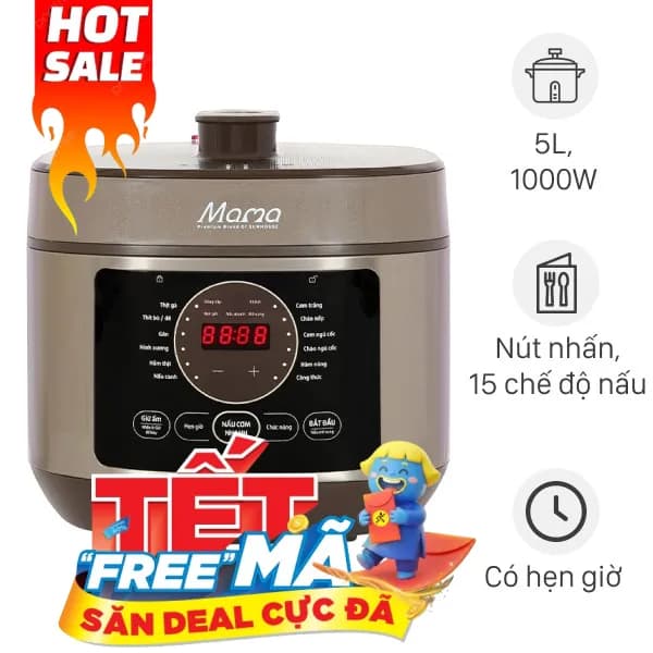 Nồi áp suất điện Sunhouse Mama SHD1580 5 lít - Giá rẻ nhất hôm nay - Ảnh 11