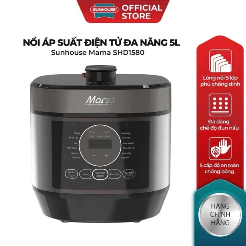 Nồi áp suất điện Sunhouse Mama SHD1580 5 lít - Giá rẻ nhất hôm nay - Ảnh 13